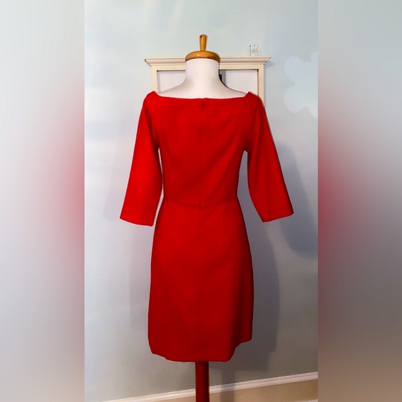 Ann Taylor Solid Red Dress - Picture 2 of 3